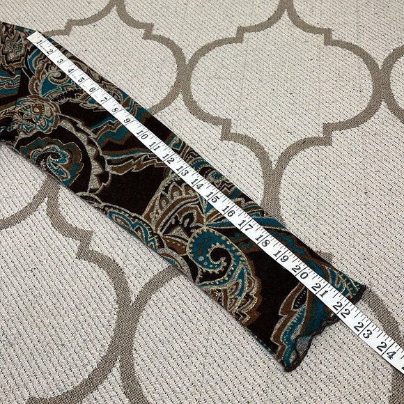 Chico's Kimono Floral Paisley gold long sleeve open front lightweight Cardigan - Picture 7 of 12